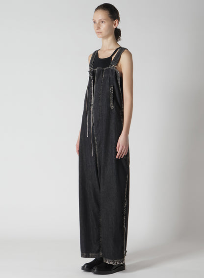 SPOTTED DENIM OVERALLS