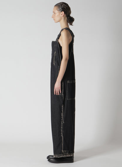 SPOTTED DENIM OVERALLS