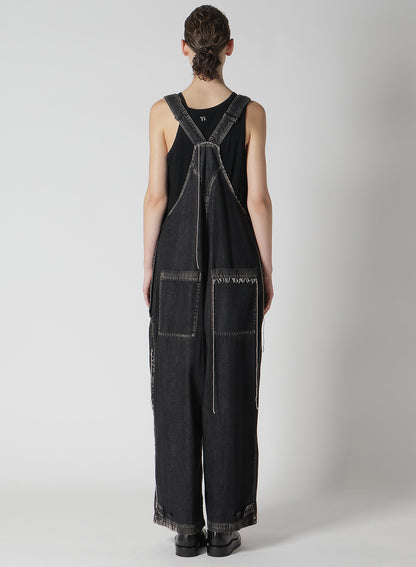 SPOTTED DENIM OVERALLS