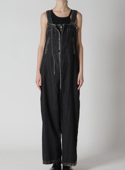 SPOTTED DENIM OVERALLS