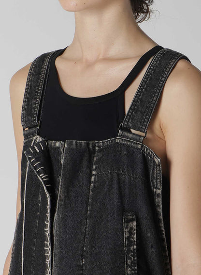 SPOTTED DENIM OVERALLS