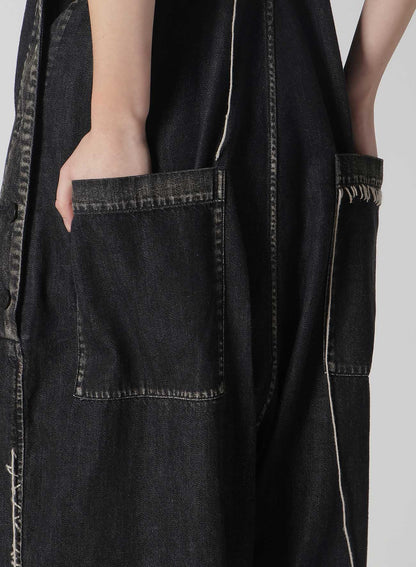 SPOTTED DENIM OVERALLS