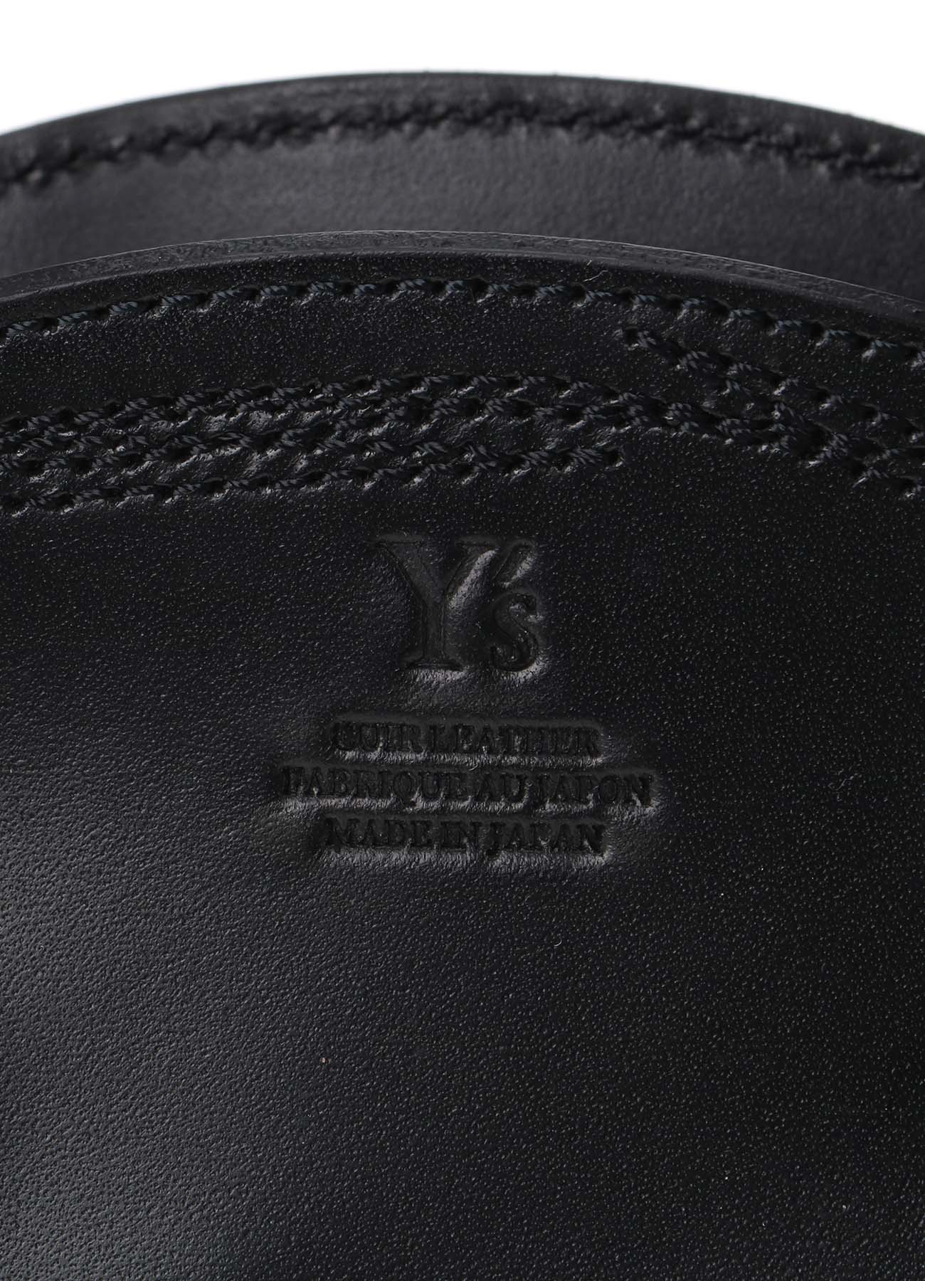 SEMI-GLOSS LEATHER CHOPPED ROUND BAG