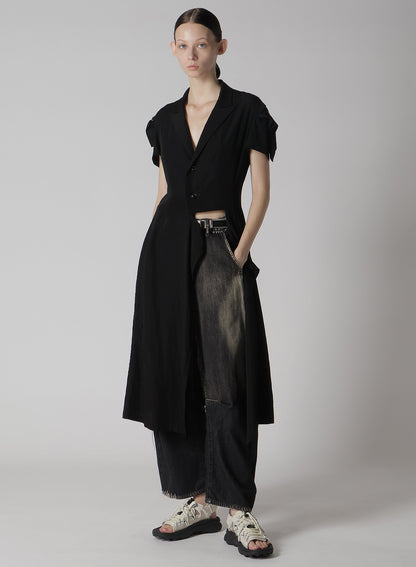 CUPRO/DUNGAREE BALLER LACE SQUARE CLOTH SLEEVE JACKET