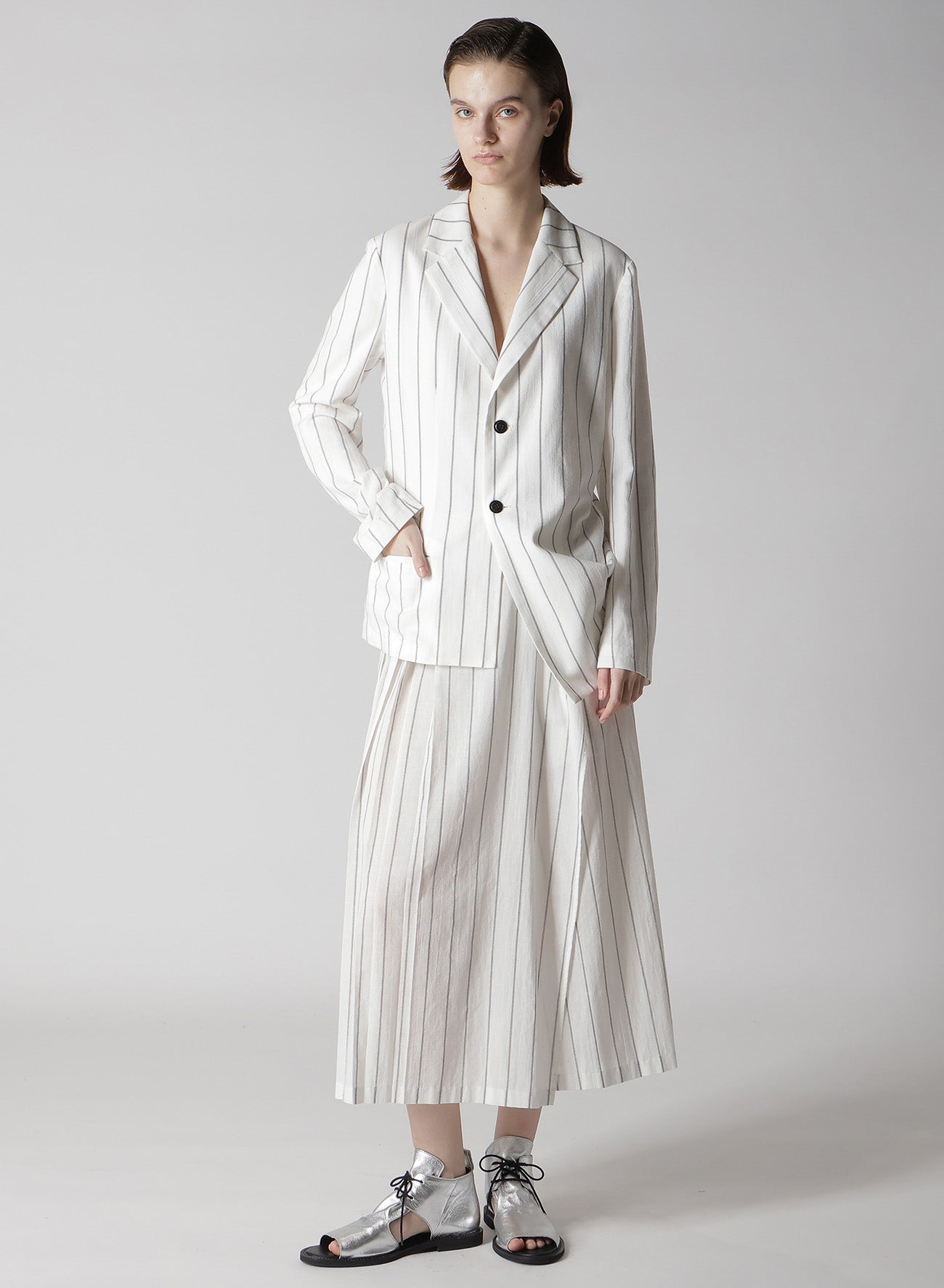 WASHER STRIPE LEFT SIDE DROPPED JACKET