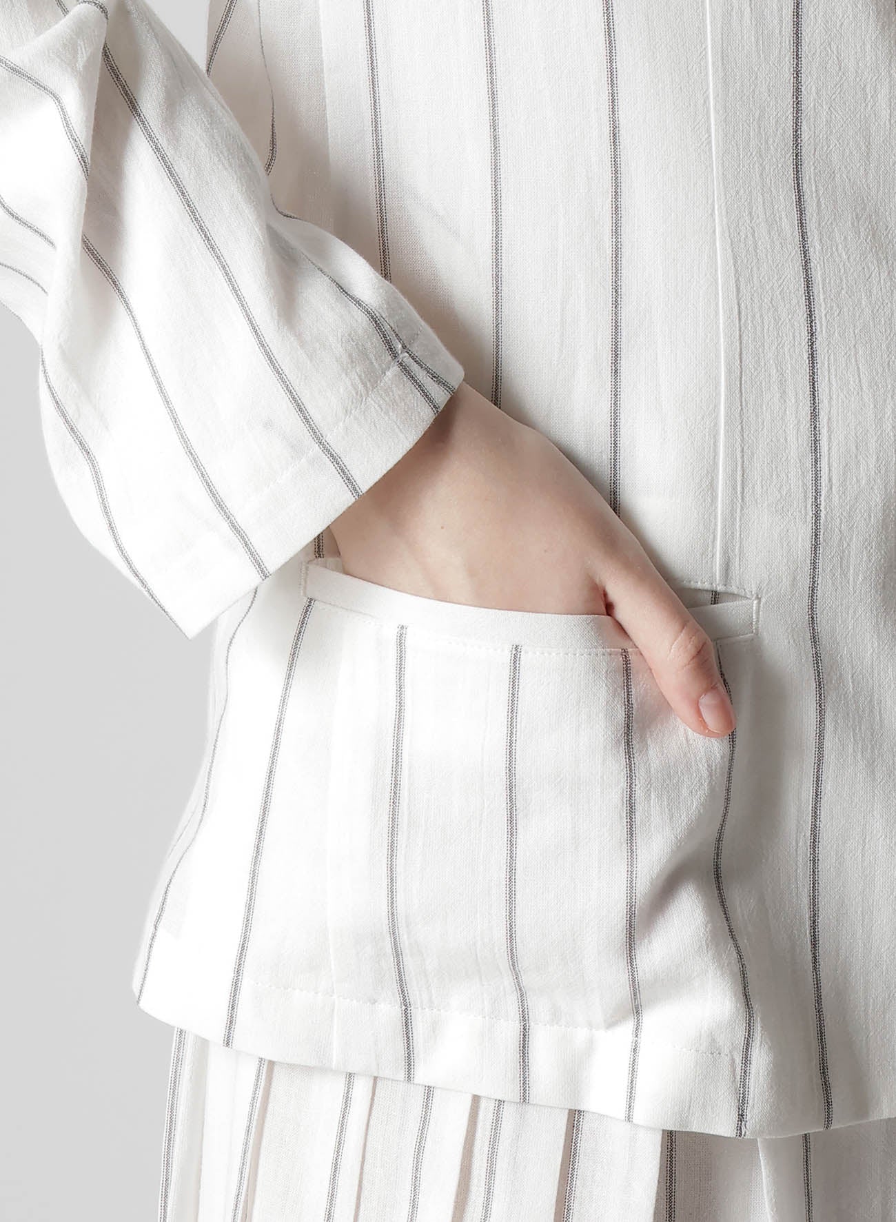 WASHER STRIPE LEFT SIDE DROPPED JACKET
