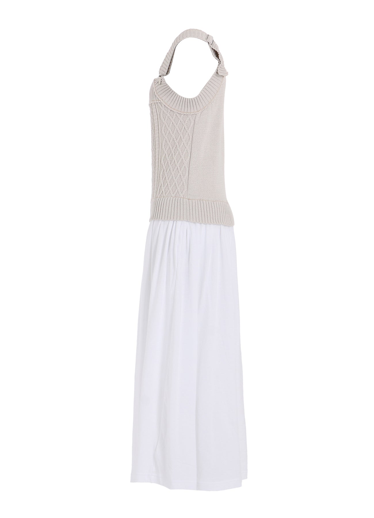 CABLE KNIT/JERSEY SUSPENDER DRESS