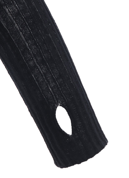 WIDE RIB WG LACE UP LONG SLEEVE CARDIGAN