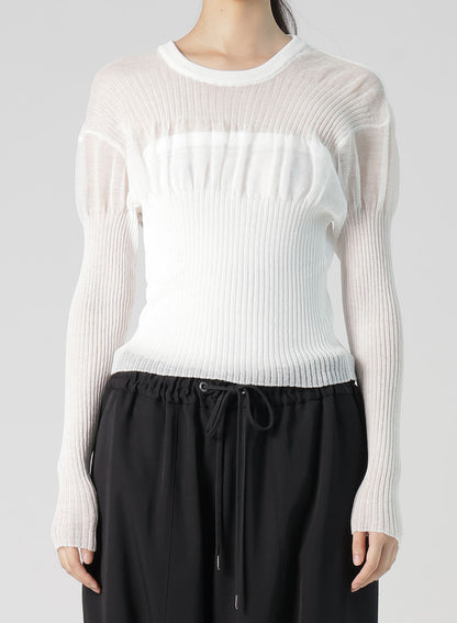SHEER RIBBED KNIT