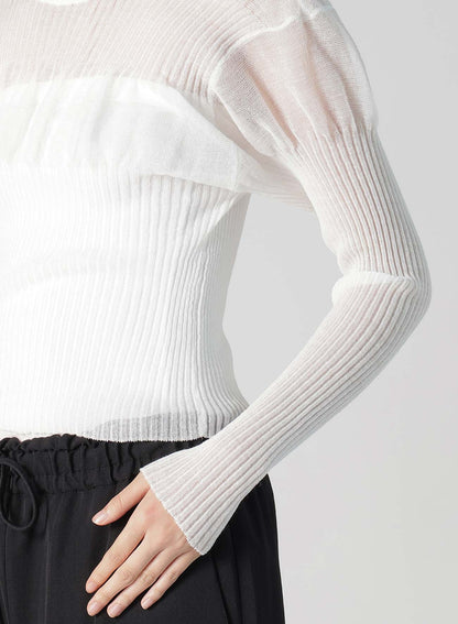 SHEER RIBBED KNIT