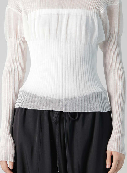 SHEER RIBBED KNIT