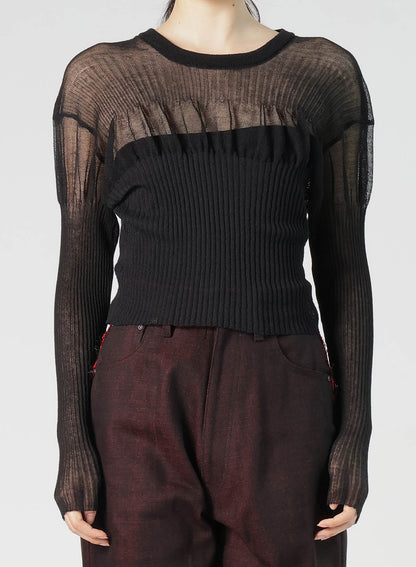 SHEER RIBBED KNIT