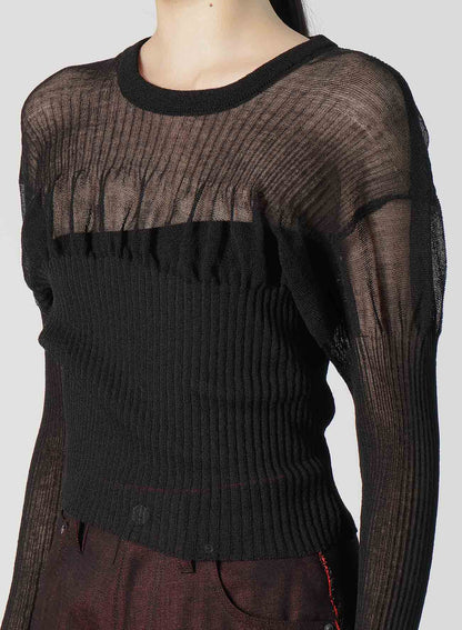 SHEER RIBBED KNIT