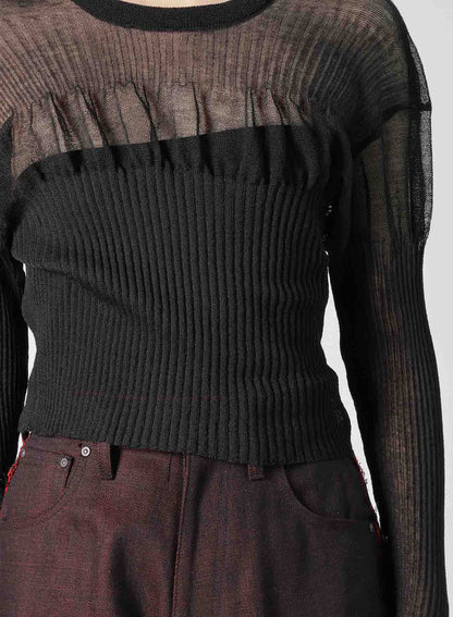 SHEER RIBBED KNIT