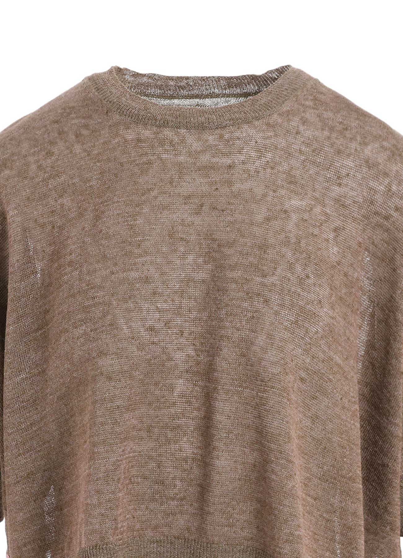 PLATING JERSEY SHEER HALF SLEEVE PULLOVER