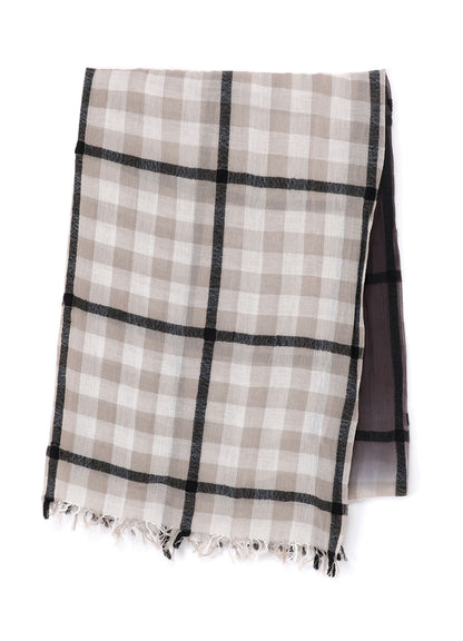 C/W PLAID OMBRE DYE GRADATION PLAID SCARF