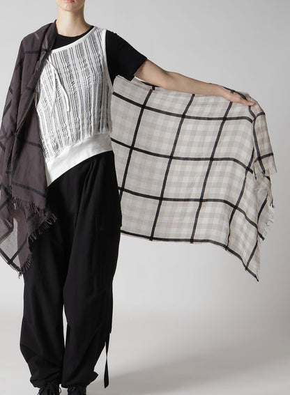 C/W PLAID OMBRE DYE GRADATION PLAID SCARF