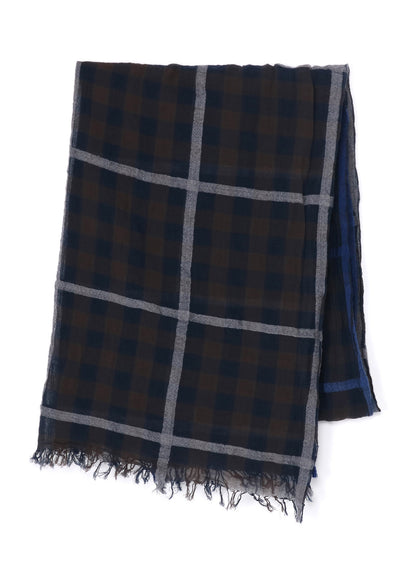 C/W PLAID OMBRE DYE GRADATION PLAID SCARF