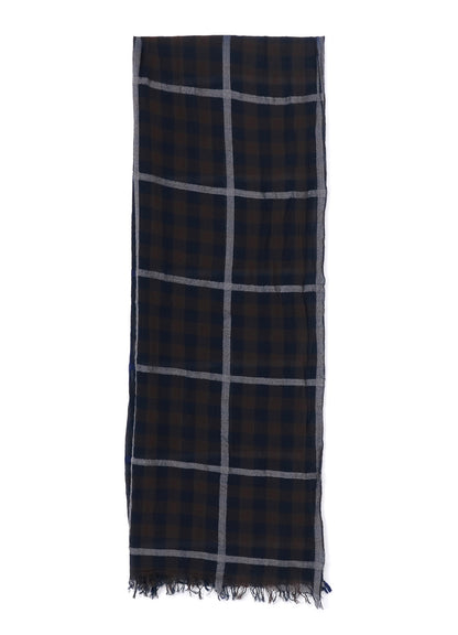 C/W PLAID OMBRE DYE GRADATION PLAID SCARF