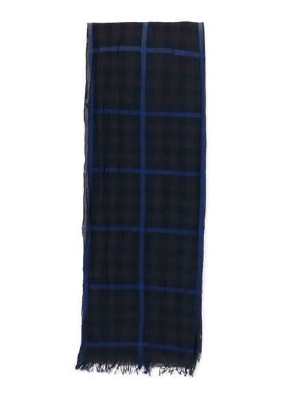 C/W PLAID OMBRE DYE GRADATION PLAID SCARF