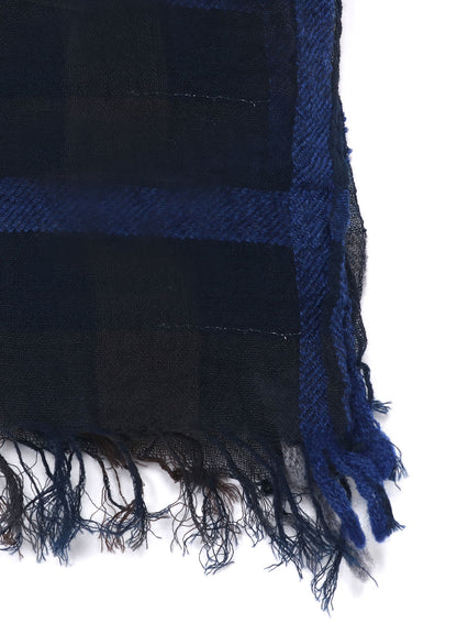 C/W PLAID OMBRE DYE GRADATION PLAID SCARF