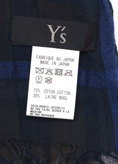 C/W PLAID OMBRE DYE GRADATION PLAID SCARF