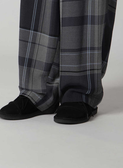 GAUZE PLAID SUSPENDER PANTS
