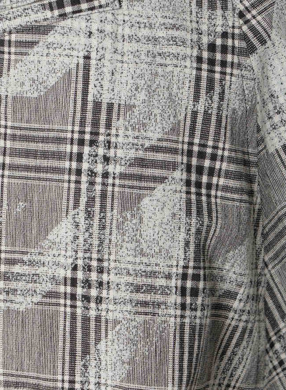 COTTON/LINEN PLAID×BIG HOUNDSTOOTH CUFFED HEM SARROUEL PANTS