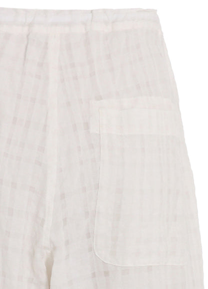 PLAID FRONT TUCKED MACKIN PANTS