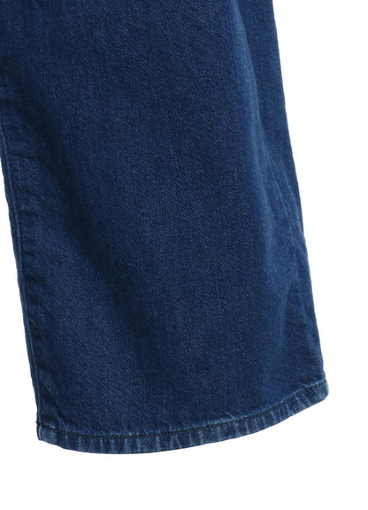 SPOTTED DENIM WIDE LEG GUSSET PANTS