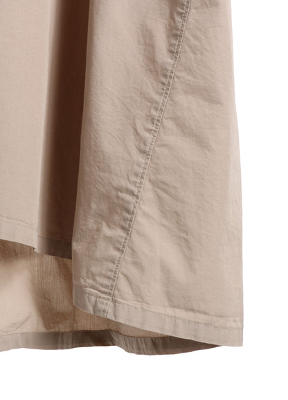 COTTON BROAD GARMENT DYEING RIGHT TUCKED ASYMMETRIC SKIRT