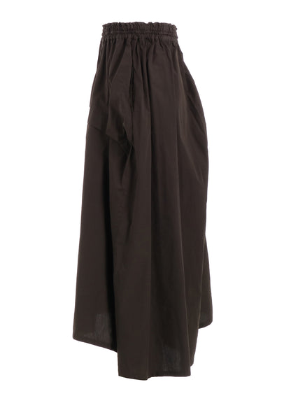 COTTON BROAD GARMENT DYEING RIGHT TUCKED ASYMMETRIC SKIRT