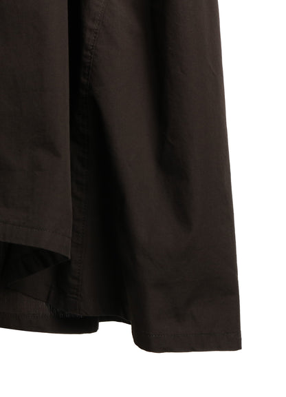 COTTON BROAD GARMENT DYEING RIGHT TUCKED ASYMMETRIC SKIRT