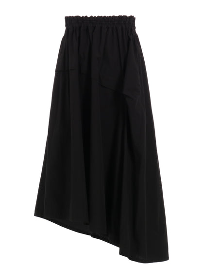 COTTON BROAD GARMENT DYEING RIGHT TUCKED ASYMMETRIC SKIRT