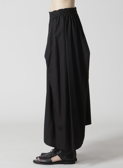 COTTON BROAD GARMENT DYEING RIGHT TUCKED ASYMMETRIC SKIRT