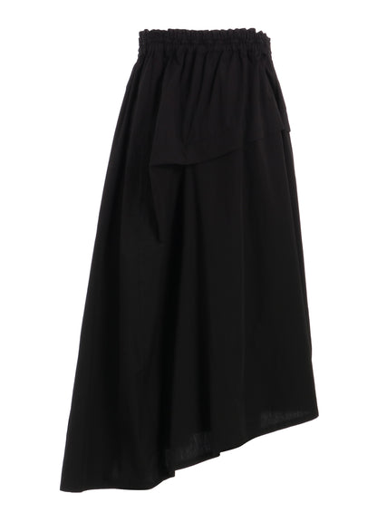COTTON BROAD GARMENT DYEING RIGHT TUCKED ASYMMETRIC SKIRT