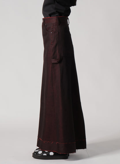 BACK RED BLACK DENIM SKIRT