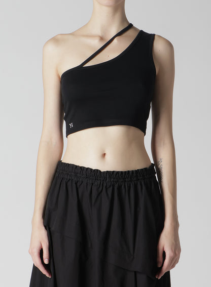 Y'S LOGO COTTON SINGLE SHOULDER T
