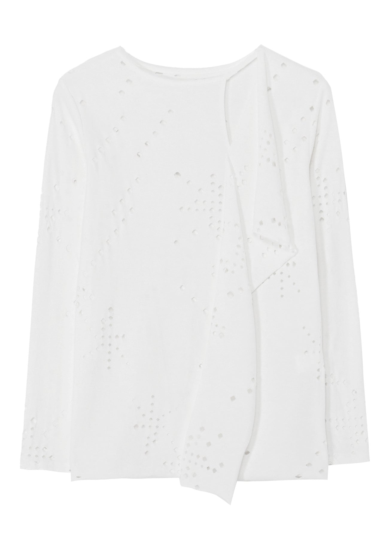COTTON JERSEY HOLE DESIGN LONG SLEEVE T