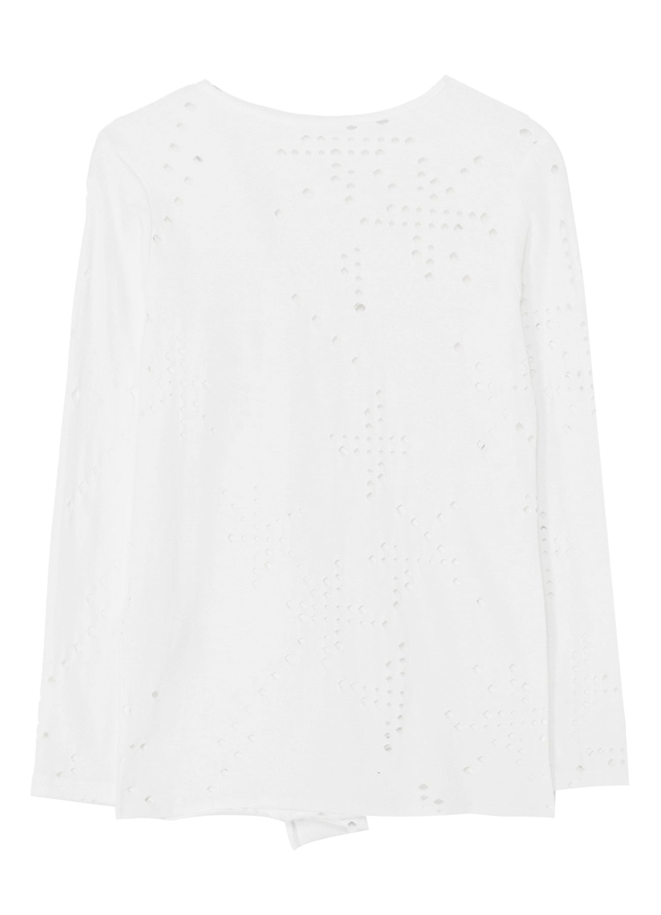 COTTON JERSEY HOLE DESIGN LONG SLEEVE T