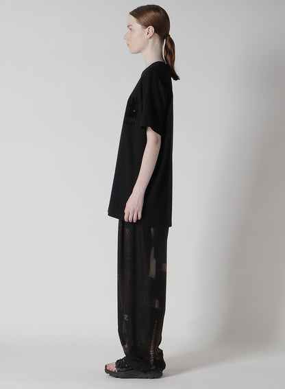 ANIMAL FLOCKED PRINT ROUND NECK SHORT SLEEVE T (RABBIT)