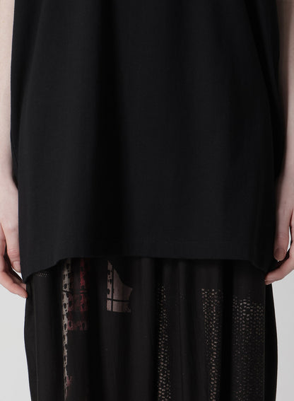 ANIMAL FLOCKED PRINT ROUND NECK SHORT SLEEVE T (RABBIT)