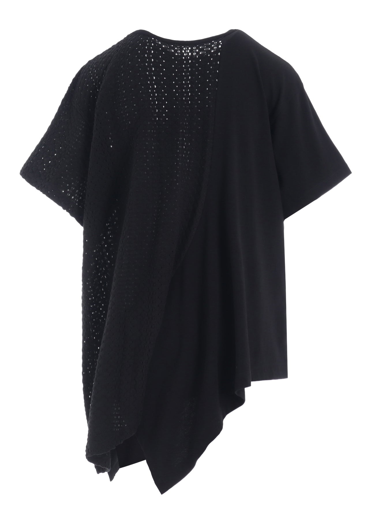 COTTON JERSEY/LACE DRAPE SHORT SLEEVE T