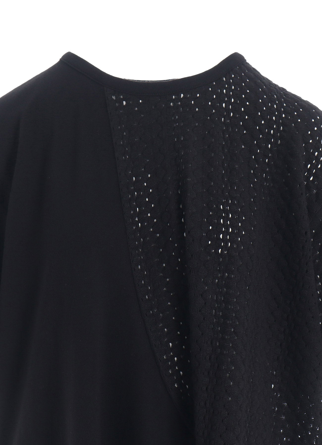 COTTON JERSEY/LACE DRAPE SHORT SLEEVE T