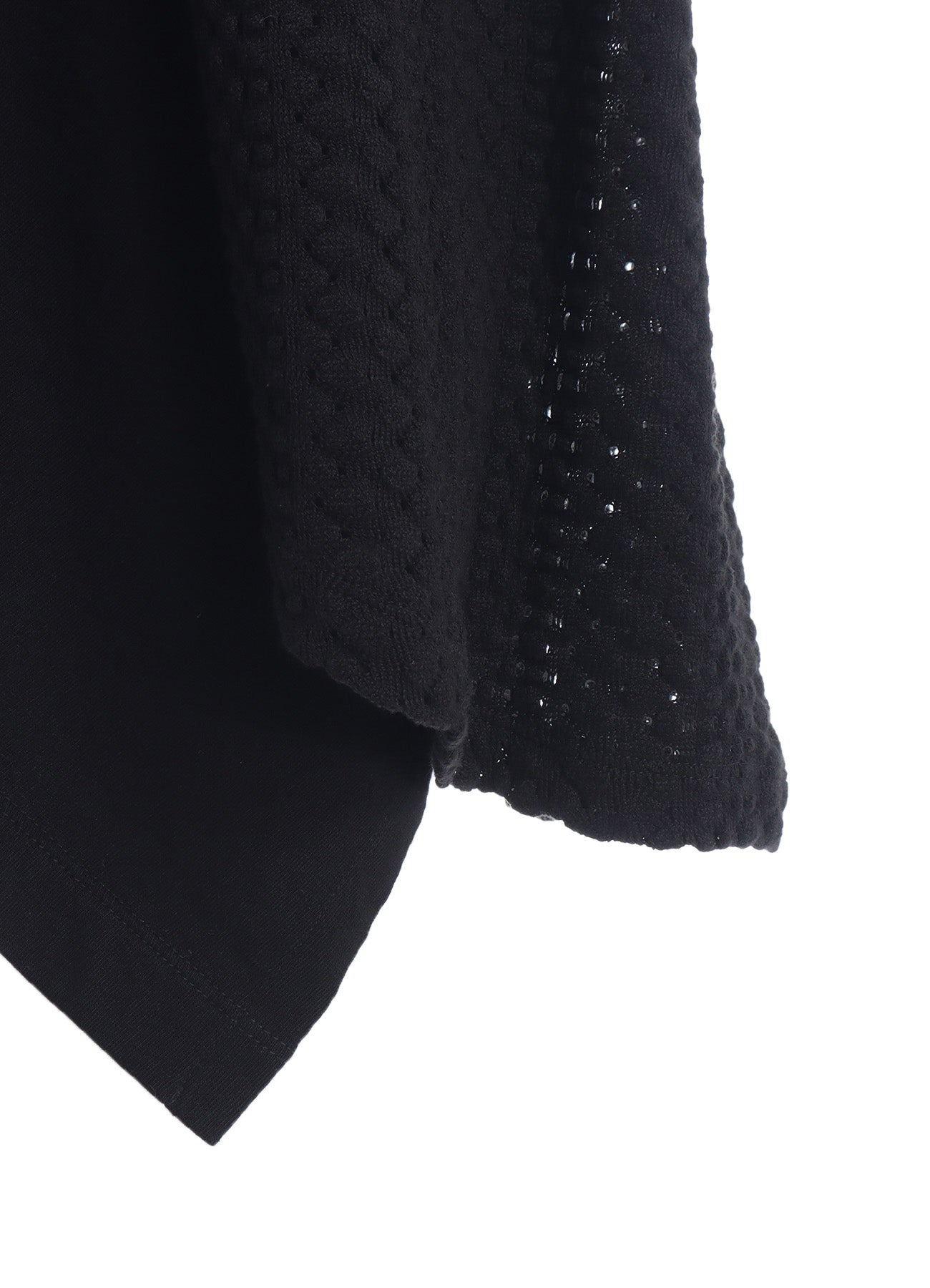 COTTON JERSEY/LACE DRAPE SHORT SLEEVE T