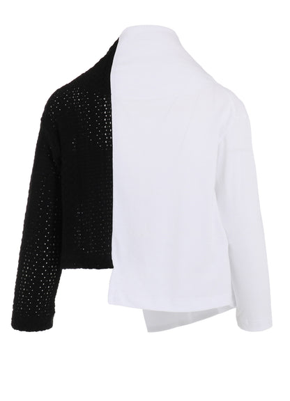 COTTON JERSEY/LACE OFF NECK 3BUTTON JACKET