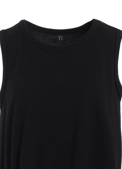 COTTON JERSEY CHAIN STITCH SLEEVELESS T