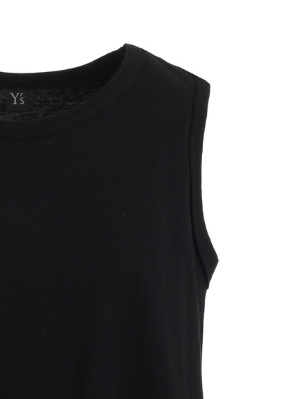 COTTON JERSEY CHAIN STITCH SLEEVELESS T