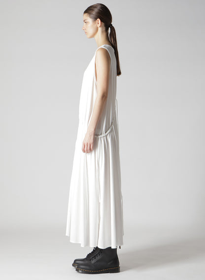 COTTON JERSEY CHAIN STITCH SLEEVELESS DRESS