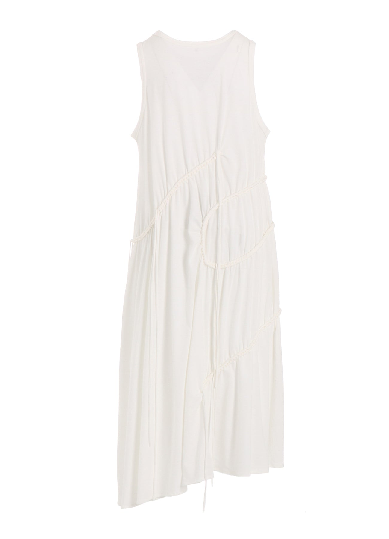 COTTON JERSEY CHAIN STITCH SLEEVELESS DRESS